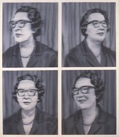 Gerhard Richter, Portrait Dr. Knobloch (41) Portrait einer älteren Dame mit Brille, leicht verschwommen, in vier verschiedenen Posen