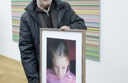 Der Maler Gerhard Richter am 25.02.2015 bei einem Pressetermin mit seinen Bildern im Albertinum Der Maler Gerhard Richter am 25.02.2015 bei einem Pressetermin mit seinen Bildern im Albertinum